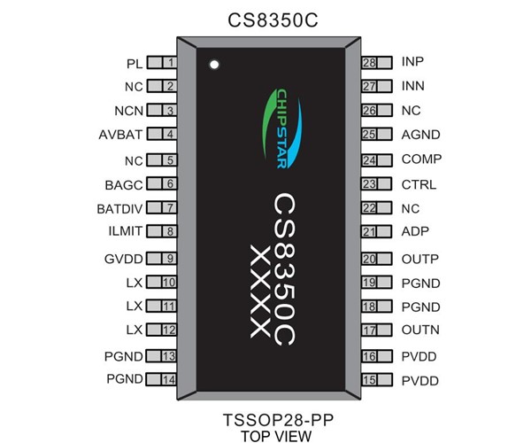 單節(jié)鋰電池供電，10W單聲道自帶升壓功放CS8350